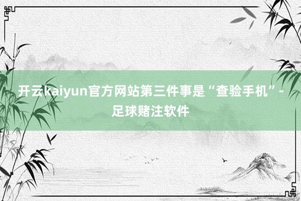 开云kaiyun官方网站第三件事是“查验手机”-足球赌注软件