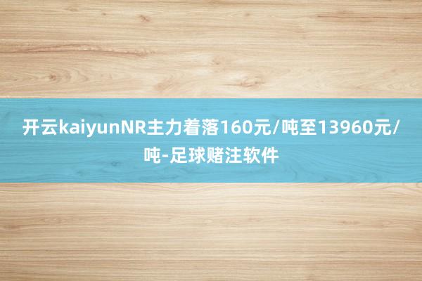 开云kaiyunNR主力着落160元/吨至13960元/吨-足球赌注软件