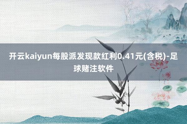 开云kaiyun每股派发现款红利0.41元(含税)-足球赌注软件