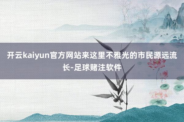 开云kaiyun官方网站来这里不雅光的市民源远流长-足球赌注软件