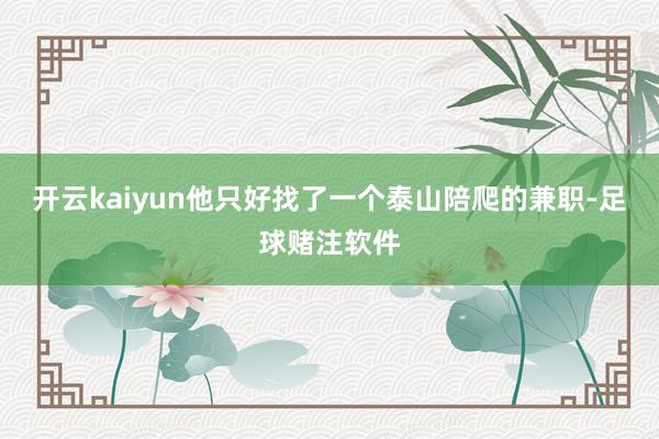 开云kaiyun他只好找了一个泰山陪爬的兼职-足球赌注软件