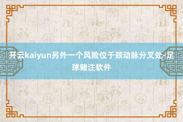 开云kaiyun另外一个风险位于颈动脉分叉处-足球赌注软件
