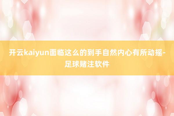 开云kaiyun面临这么的到手自然内心有所动摇-足球赌注软件
