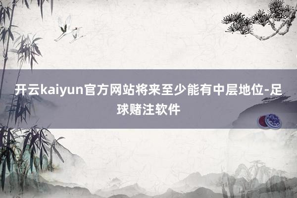 开云kaiyun官方网站将来至少能有中层地位-足球赌注软件