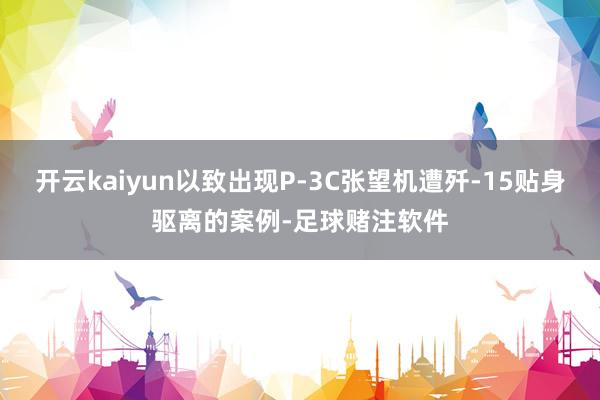 开云kaiyun以致出现P-3C张望机遭歼-15贴身驱离的案例-足球赌注软件