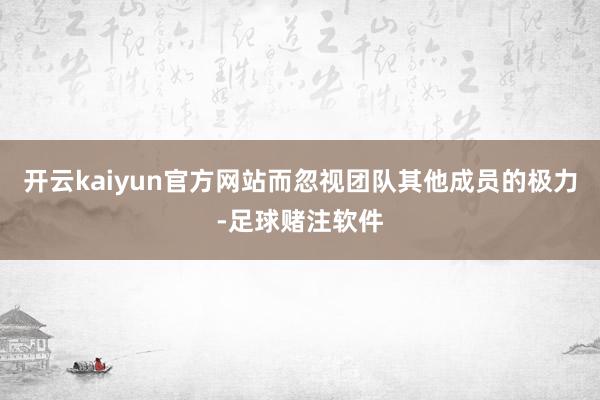 开云kaiyun官方网站而忽视团队其他成员的极力-足球赌注软件