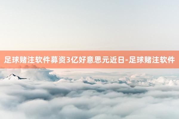 足球赌注软件募资3亿好意思元近日-足球赌注软件