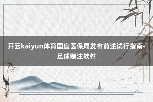 开云kaiyun体育国度医保局发布前述试行指南-足球赌注软件
