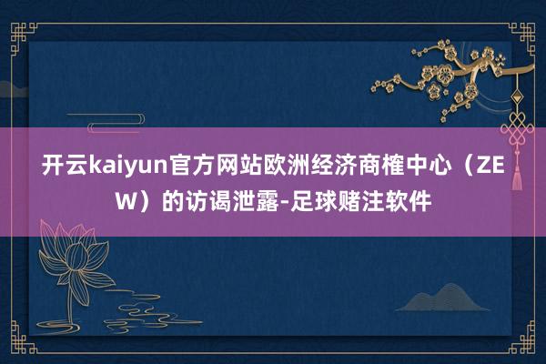 开云kaiyun官方网站　　欧洲经济商榷中心（ZEW）的访谒泄露-足球赌注软件