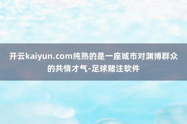 开云kaiyun.com纯熟的是一座城市对渊博群众的共情才气-足球赌注软件