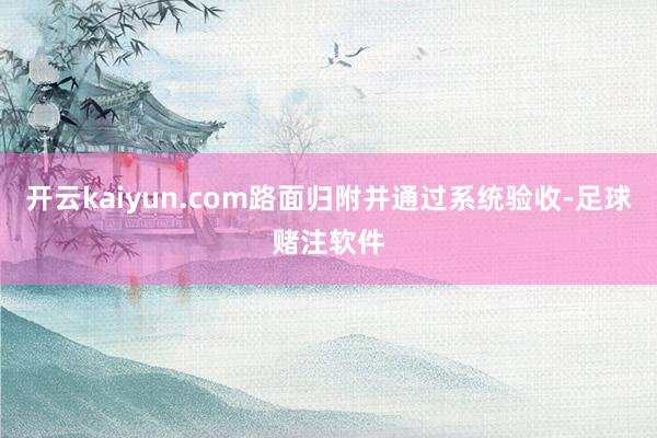 开云kaiyun.com路面归附并通过系统验收-足球赌注软件
