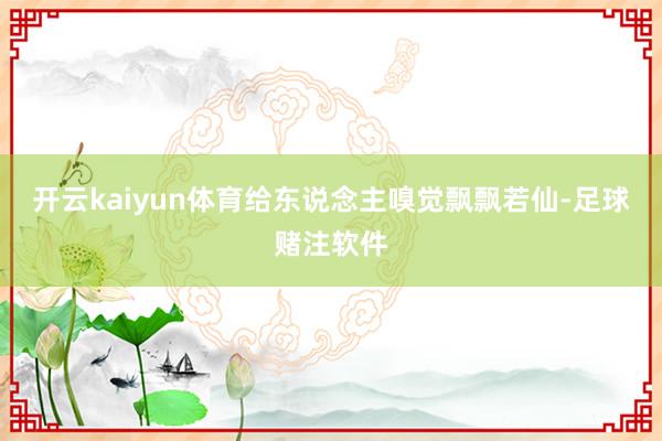 开云kaiyun体育给东说念主嗅觉飘飘若仙-足球赌注软件