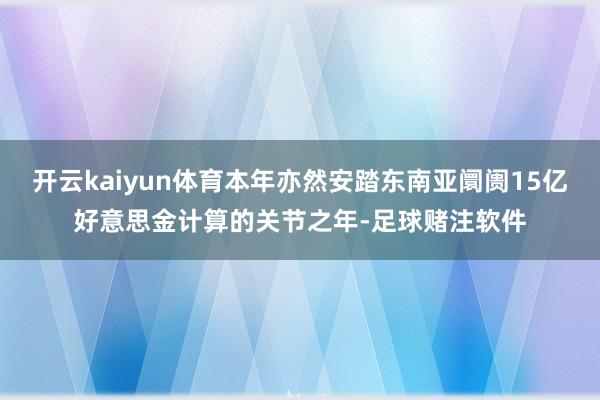 开云kaiyun体育本年亦然安踏东南亚阛阓15亿好意思金计算的关节之年-足球赌注软件
