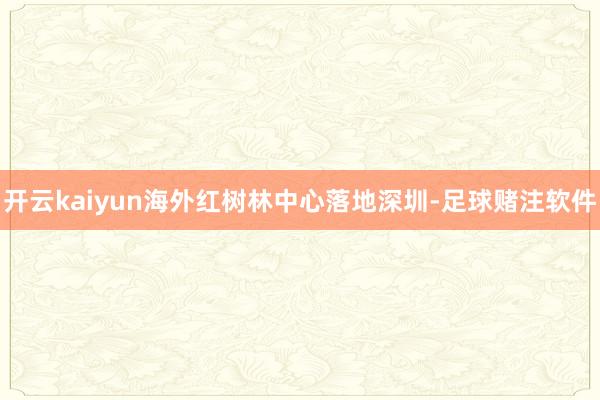 开云kaiyun海外红树林中心落地深圳-足球赌注软件
