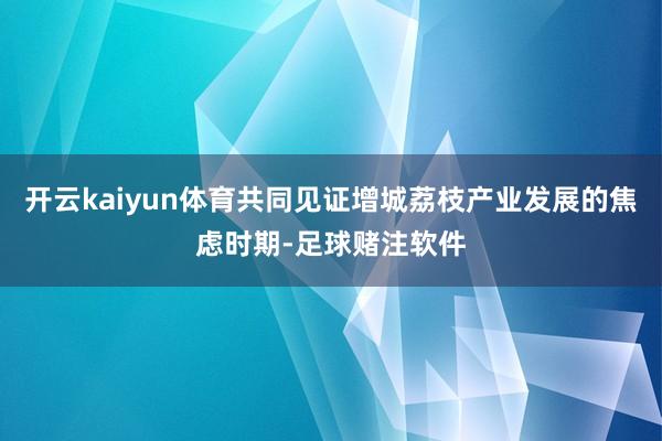 开云kaiyun体育共同见证增城荔枝产业发展的焦虑时期-足球赌注软件