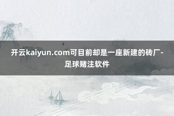 开云kaiyun.com可目前却是一座新建的砖厂-足球赌注软件
