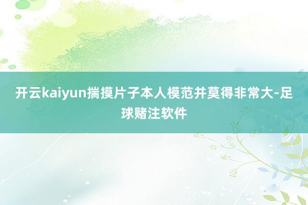 开云kaiyun揣摸片子本人模范并莫得非常大-足球赌注软件