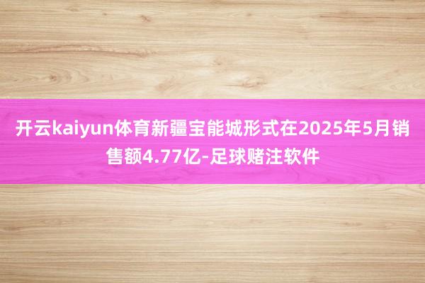 开云kaiyun体育新疆宝能城形式在2025年5月销售额4.77亿-足球赌注软件