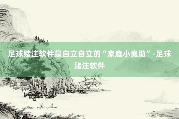 足球赌注软件是自立自立的“家庭小襄助”-足球赌注软件