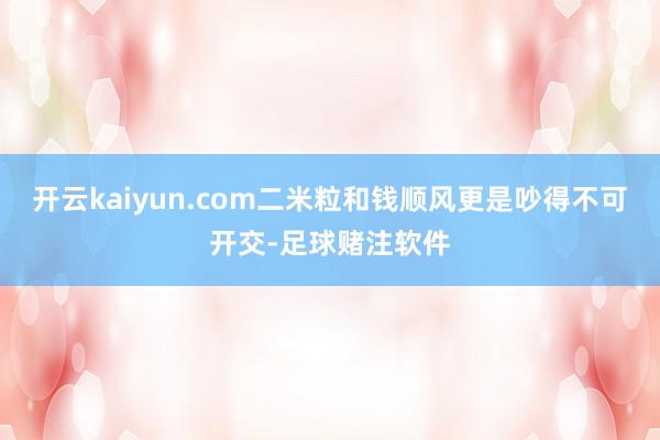开云kaiyun.com二米粒和钱顺风更是吵得不可开交-足球赌注软件