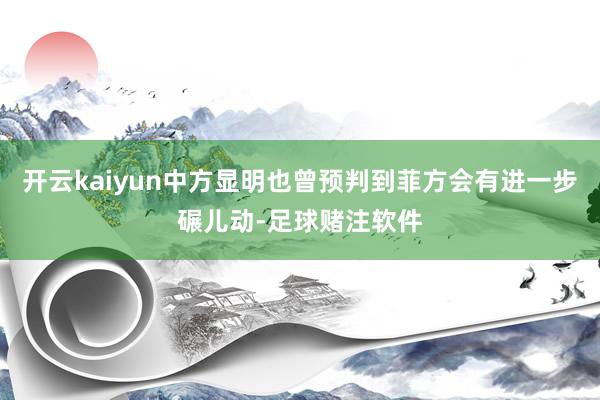 开云kaiyun中方显明也曾预判到菲方会有进一步碾儿动-足球赌注软件