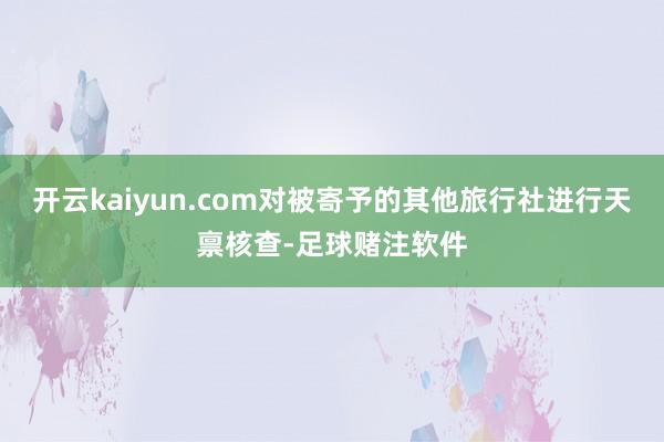 开云kaiyun.com对被寄予的其他旅行社进行天禀核查-足球赌注软件