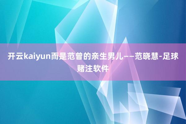 开云kaiyun而是范曾的亲生男儿——范晓慧-足球赌注软件