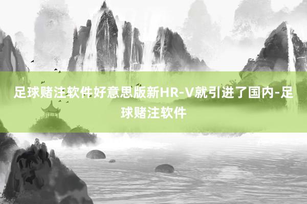 足球赌注软件好意思版新HR-V就引进了国内-足球赌注软件