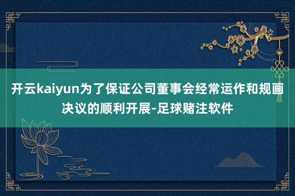 开云kaiyun为了保证公司董事会经常运作和规画决议的顺利开展-足球赌注软件