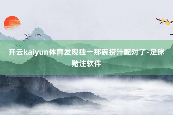 开云kaiyun体育发现独一那碗捞汁配对了-足球赌注软件