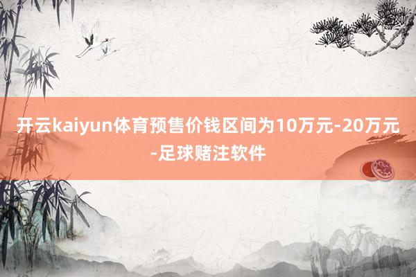 开云kaiyun体育预售价钱区间为10万元-20万元-足球赌注软件