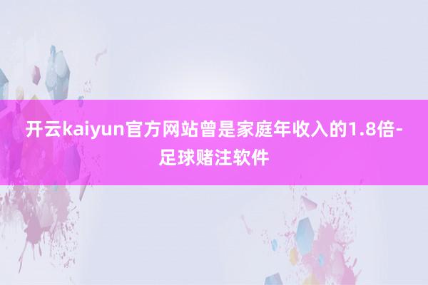 开云kaiyun官方网站曾是家庭年收入的1.8倍-足球赌注软件