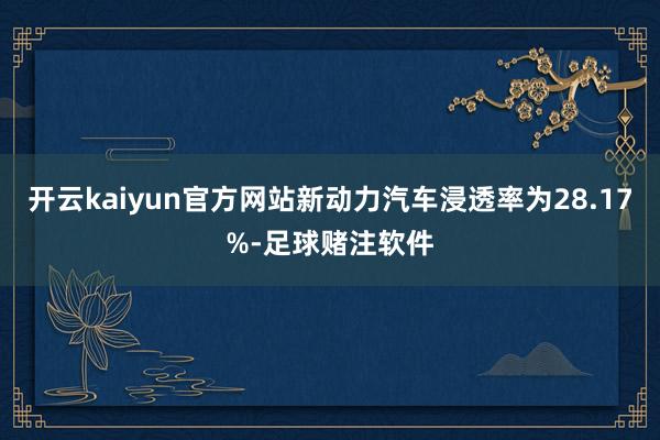 开云kaiyun官方网站新动力汽车浸透率为28.17%-足球赌注软件