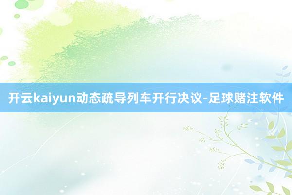 开云kaiyun动态疏导列车开行决议-足球赌注软件