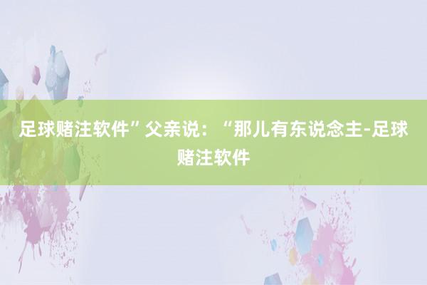 足球赌注软件”父亲说：“那儿有东说念主-足球赌注软件