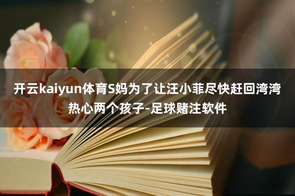 开云kaiyun体育S妈为了让汪小菲尽快赶回湾湾热心两个孩子-足球赌注软件