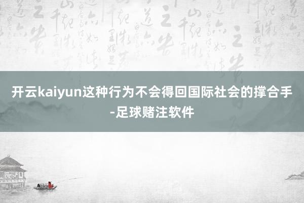 开云kaiyun这种行为不会得回国际社会的撑合手-足球赌注软件