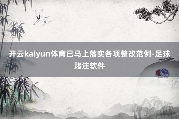 开云kaiyun体育已马上落实各项整改范例-足球赌注软件