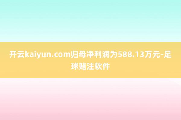 开云kaiyun.com归母净利润为588.13万元-足球赌注软件