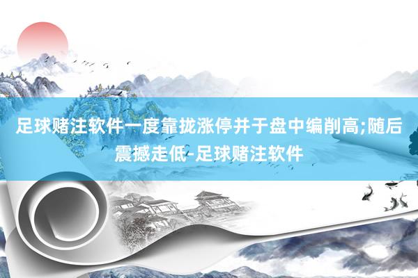 足球赌注软件一度靠拢涨停并于盘中编削高;随后震撼走低-足球赌注软件
