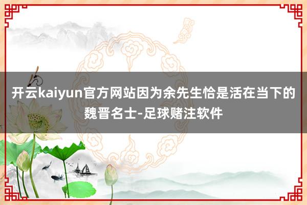 开云kaiyun官方网站因为余先生恰是活在当下的魏晋名士-足球赌注软件