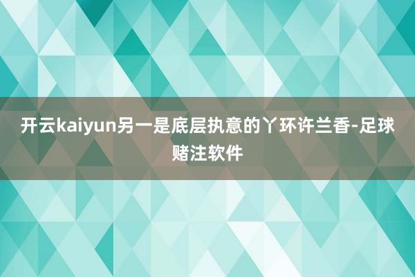 开云kaiyun另一是底层执意的丫环许兰香-足球赌注软件