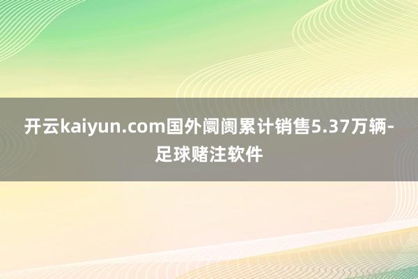 开云kaiyun.com国外阛阓累计销售5.37万辆-足球赌注软件