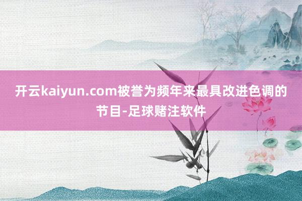 开云kaiyun.com被誉为频年来最具改进色调的节目-足球赌注软件