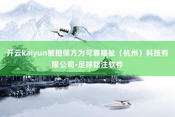 开云kaiyun被担保方为可靠福祉（杭州）科技有限公司-足球赌注软件