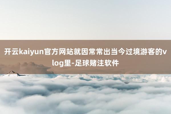开云kaiyun官方网站就因常常出当今过境游客的vlog里-足球赌注软件