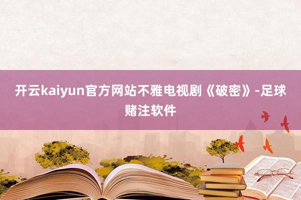 开云kaiyun官方网站不雅电视剧《破密》-足球赌注软件