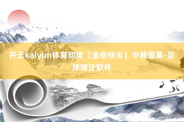 开云kaiyun体育印度【金奈快车】中翰墨幕-足球赌注软件