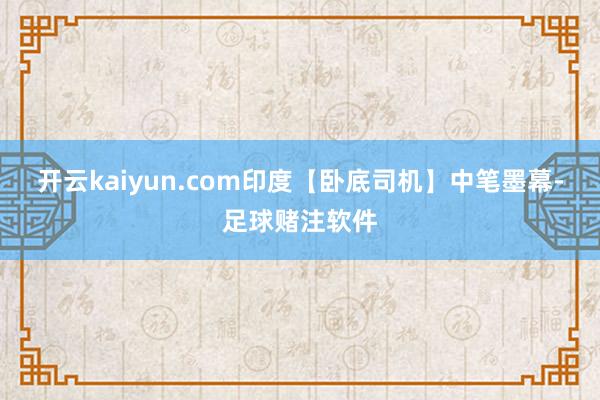 开云kaiyun.com印度【卧底司机】中笔墨幕-足球赌注软件