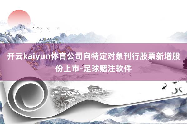 开云kaiyun体育公司向特定对象刊行股票新增股份上市-足球赌注软件